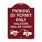 Signmission Parking by Permit Violators Will Towed Heavy-Gauge Aluminum Sign, 24" x 18", BU-1824-23456 A-DES-BU-1824-23456 - alternate 1